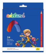 Карандаши цветные Adel AND 211-2365-100 3мм 24 цвета коробка/европодвес