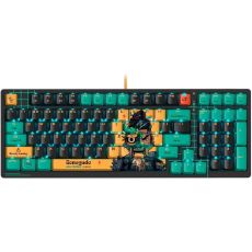 Клавиатура проводная A4Tech Bloody AT98 Renegade USB, механическая, черный/зеленый